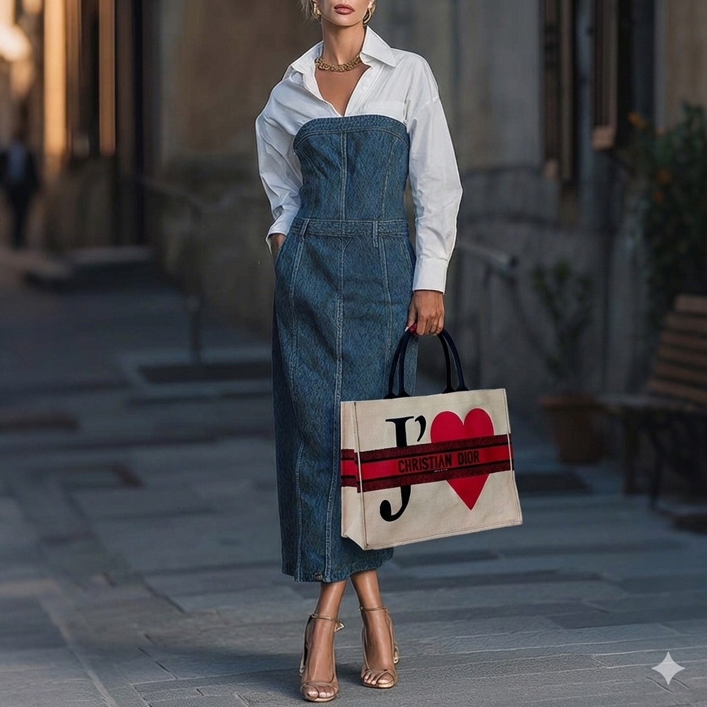 ❤️ Christian Dior LIMITED EDITION Large Book Tote DiorAmour Je T'aime  LIKE NEW✨ - Picture 8 of 16